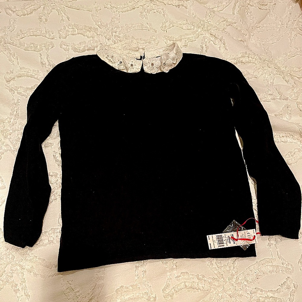 Black collared sweater - SOLD